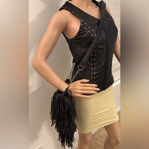 Mossimo Supply Co. Black Fringe Crossbody Bag